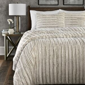 Faux-fur 3-Piece comforter set (Brownstone)